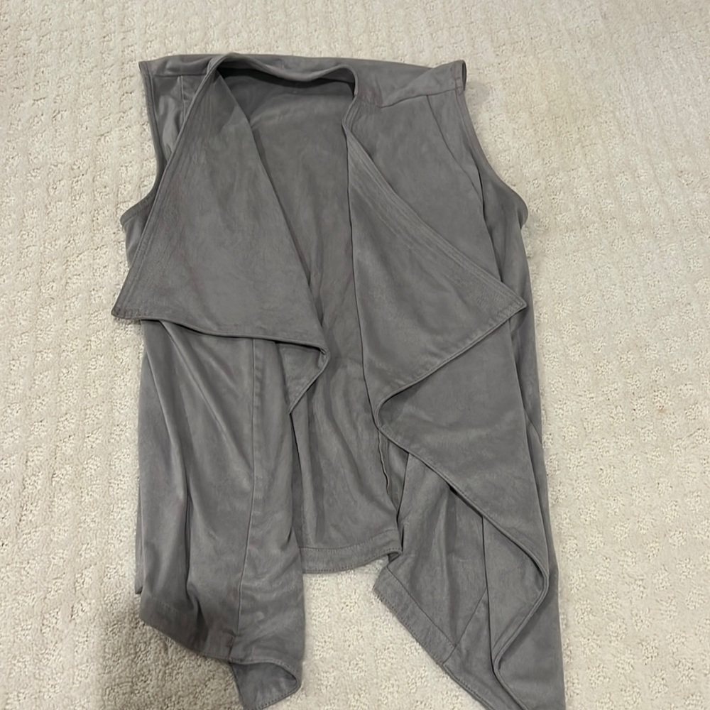 Romeo and Juliet light gray suede vest